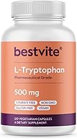 Vista 8 de BESTVITE L-triptófano 500 mg por cápsula (240 cápsulas vegetarianas) (paquete de 2) - Sin estearatos - Sin sílice - Sin gelatina - Vegano - Sin