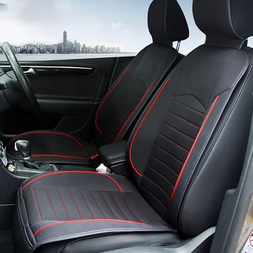 シートカバー 汎用 前席 麻 座席 防汚 カーシートカバー シートエプロン 乗用車 自動車 軽自動車 普通車 運転席 助手席 フリーサイズ 兼用 1枚分 (jp33rd 赤)
