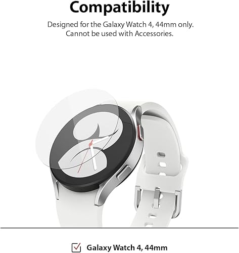 Miniatura 2 de Ringke Vidrio [Paquete de 4] Compatible con Samsung Galaxy Watch 4 Protector de pantalla (1.732 pulgadas), dureza 9H, antiarañazos, cubierta