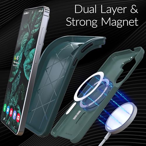 Image of Crave for Samsung Galaxy S26 Plus Case, Compatible with MagSafe Shockproof Protection Dual Layer Case for Samsung Galaxy S26 Plus (6.7 inch) - Forest Green