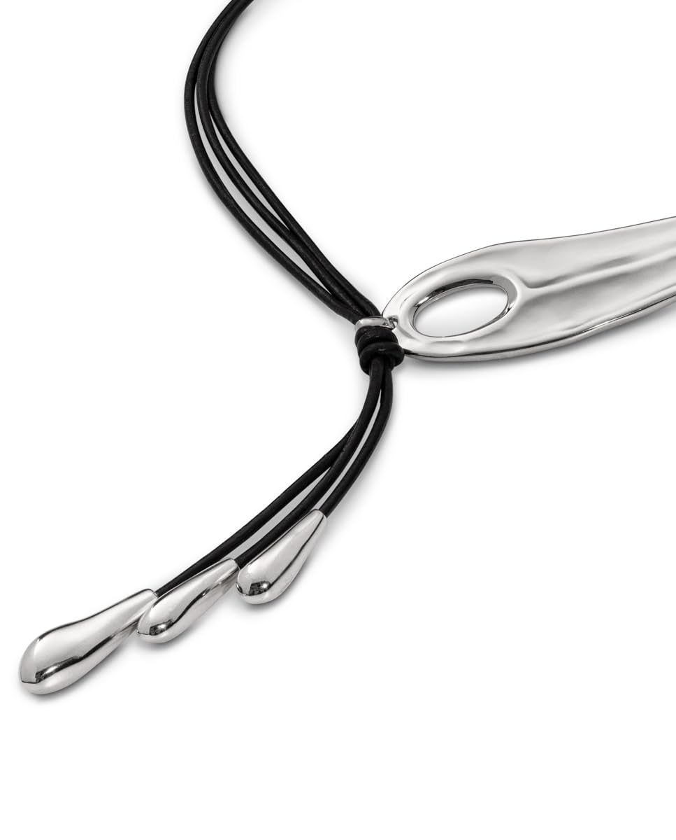 Uno de 50 Collana a frusta corta regolabile con ala di libellula placcata in argento e 3 frange con gocce