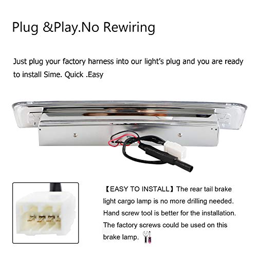 Youxmoto Led 3Rd Brake Light Third Brake Light High Mount Stop Light Rear Tail Light Fit 2009-2017 Dodge Ram 1500 2010-2017 2500 3500 55372082Ad 55372082Ac Chrome Housing Clear Lens #TOP4