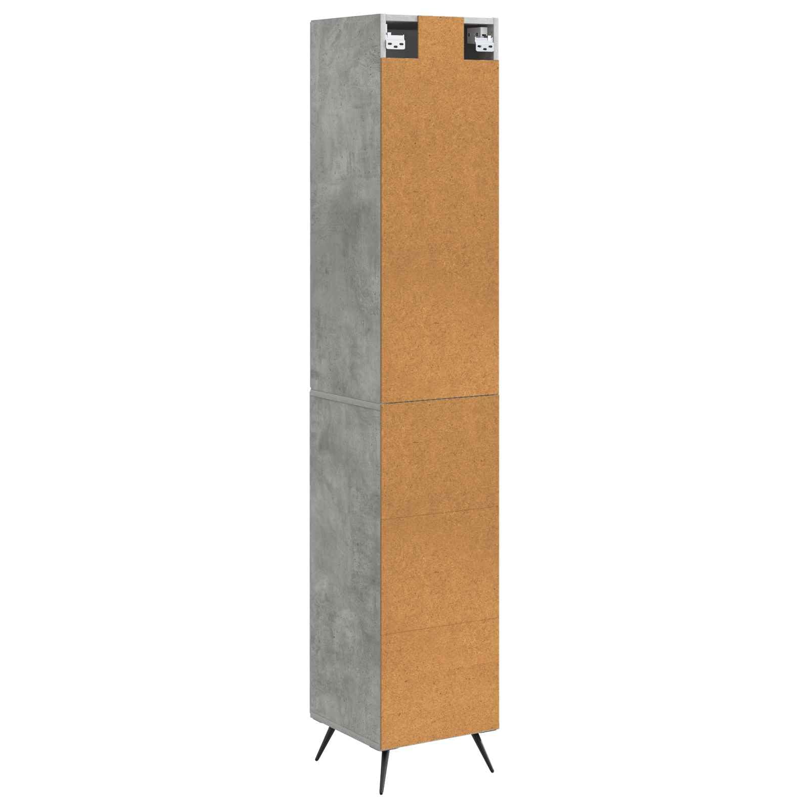 2-częściowy zestaw szaf betonowo-szary materiał drewnopochodny 34,5 x 34,5 x 90 cm z szufladą i drzwiami, uniwersalna przestrzeń do przechowywania do salonu, biura, sypialni, korytarza