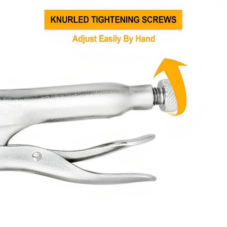 Image of Curved Jaw Locking Pliers, 10 inch Curved Jaw Pliers- Carbon Steel Vise Grips - Hardened Milled Jaws for Maximum Grip - Classic Trigger Release