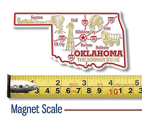 Imán Decorativo de Estado Oklahoma 4.5 x 2.4 pulg miniatura 2