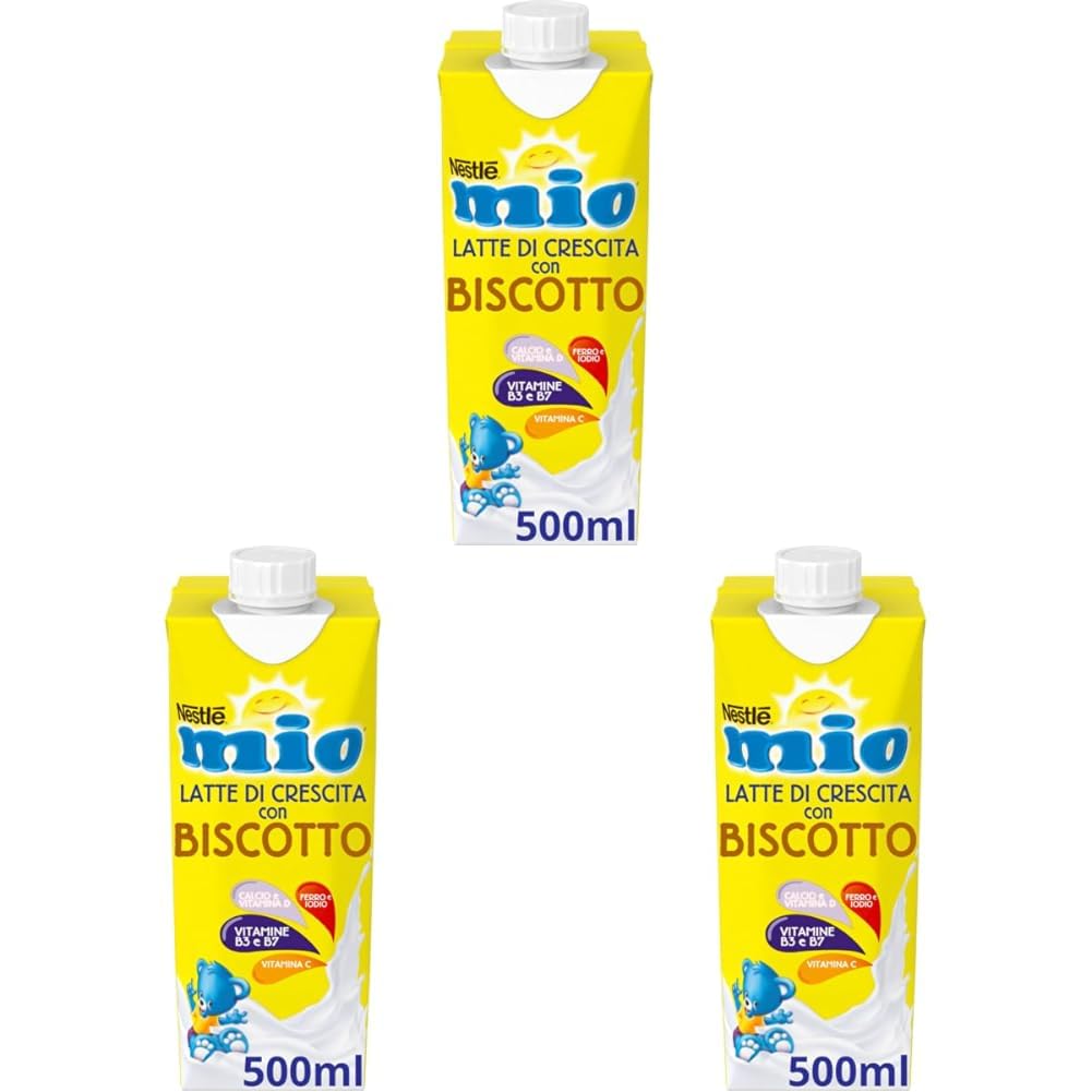 NESTLÉ MIO Latte di Crescita con Biscotto Liquido, 12 Brick da 500 ml (6 L) (Confezione da 3)