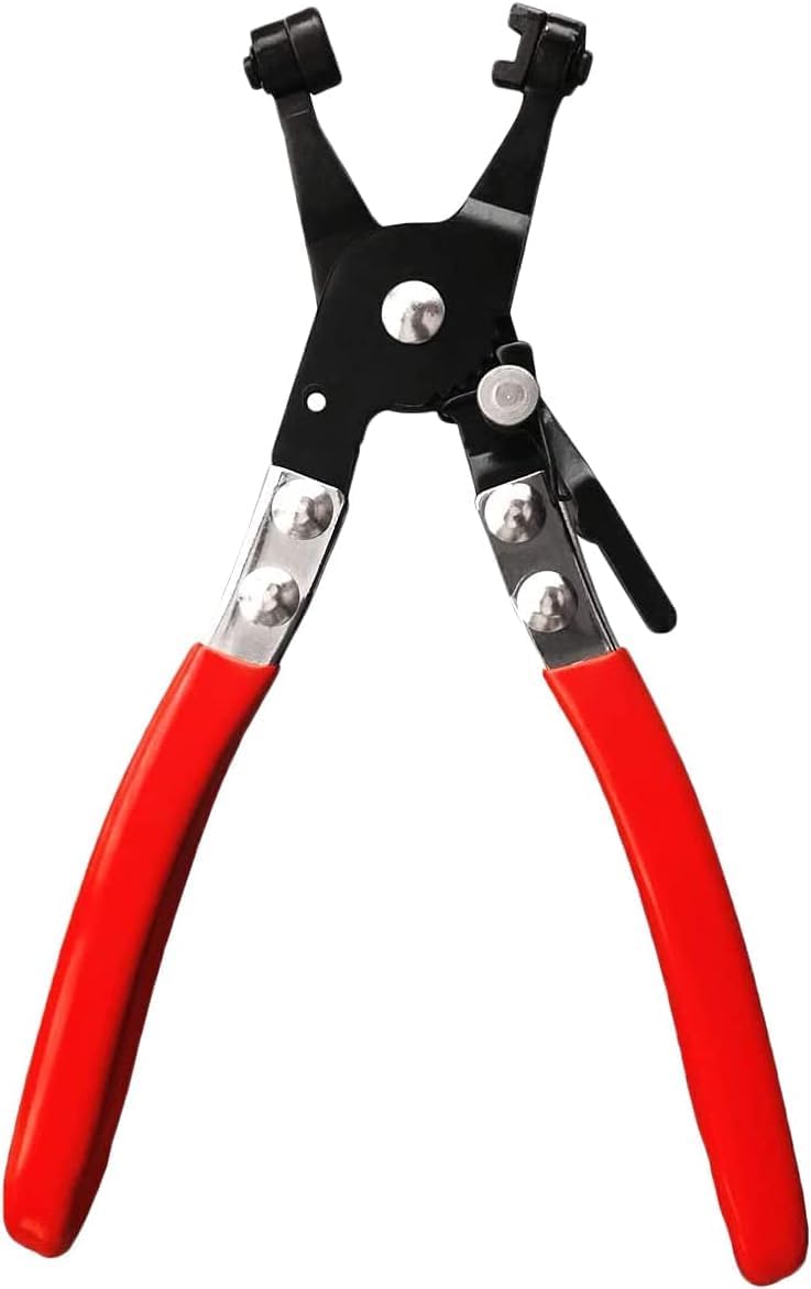 ALMEKAQUZ Hose Clamp Pliers, Wide and Flat band Pliers, Coolant Hose Clips, Auto Repair Tool Swivel, Works on all Flat Band Style Hose Clamps of Removal and Installation