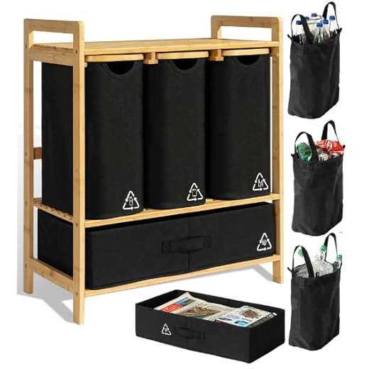 Stylish Bamboo Recycling Bin for Home