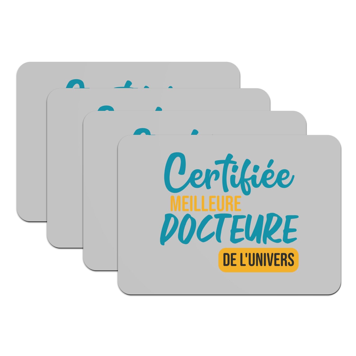 Sets de table gris 39x28cm en caoutchouc pour cabinet médical et hôpital x4