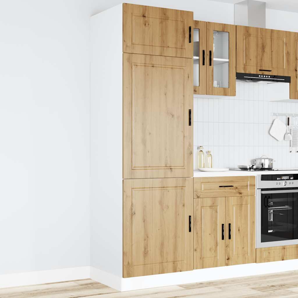 Porto Artisan - Mobile da cucina in legno di quercia Artisan, 60 x 57 x 207 cm, autoportante, con piedini regolabili, molto spazio per dispensa e sala da pranzo, ideale come credenza o credenza