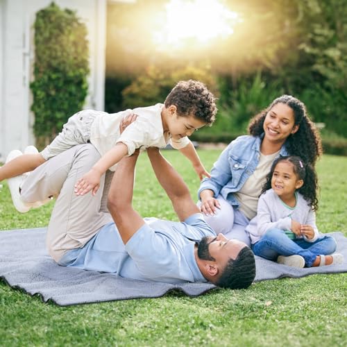 Titanker-Outdoor-Picnic-Blankets-Camping-Blanket-Waterproof-Blanket-and-Outdoor-Pillow-2-in-1-83X-55-Car-Blanket-with-Storage-Bag-Stadium-Blanket-for-Hiking-Camping-Camo-Blue