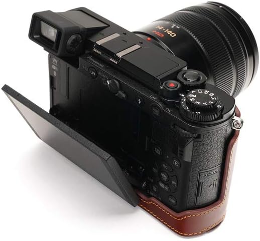 TP Original Handmade Genuine Real Leather Half Camera Case Bag Cover for Panasonic GX9 GX7 Mark iii Brown color