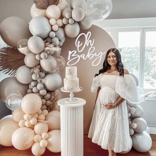 Image of Oh Baby Sign for Baby Shower Backdrop - Glitter Felt Oh Baby Sign Party Banner Boy Girl Baby Shower Decorations Gender Reveal 1st Birthday Party Photography Background - White