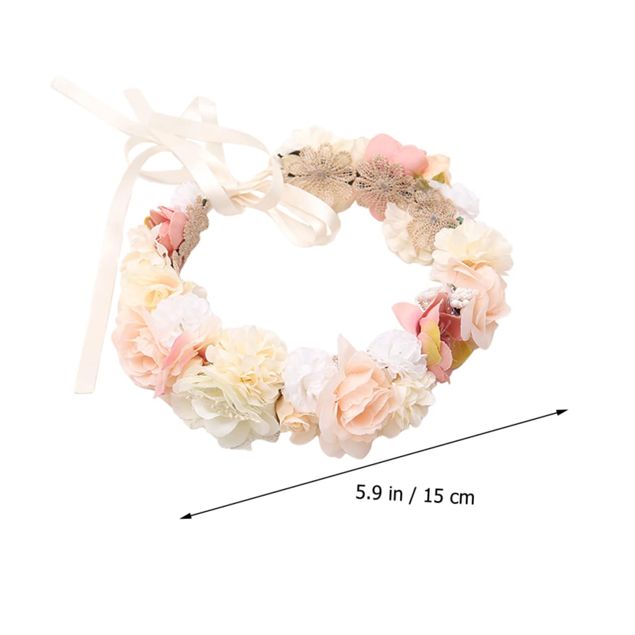 FRCOLOR 3 Pz Diadema di ghirlanda di fiori di seta fascia per ragazze di fiori diadema per ragazze hallowen hair charms Tiara cerchietti bambina Fascia per ghirlanda Acconciature da sposa