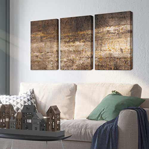 Canvas Wall Art Set Print Color Abstract Art Painting Illustrations Brown Abstract Minimalist Modern Wall Prints Art For Living Room Bedroom Bathroom Wall Hanging Decoration Paintings 16"X24"X3 Panels #TOP5