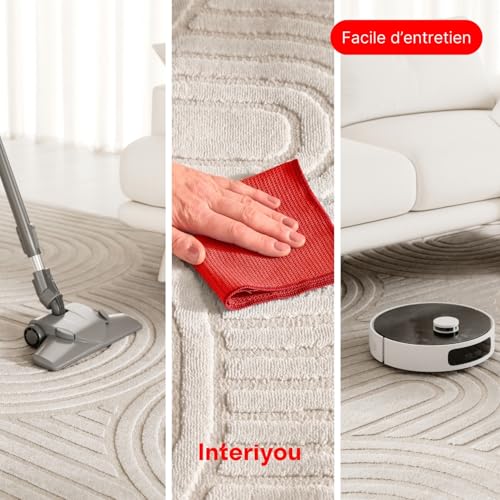 Tapis Salon Cannes Poils Courts 120x170 Crème - Interiyou