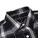 Men's Long Sleeve Fashion Plaid Shirt Regular Flannel Plaid Button Shirt Slim-Fit Work with Pocket Shirts (Black,Large)