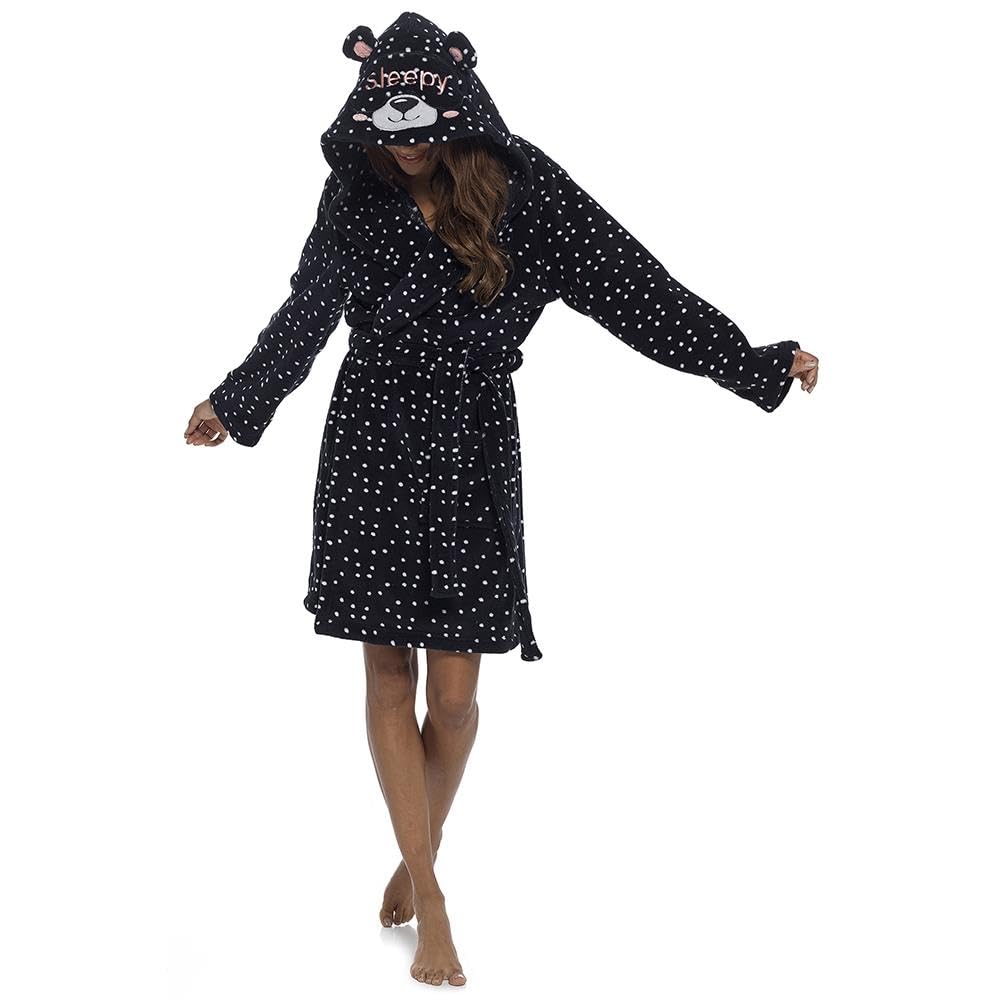 A2z Women's Panda Animal Hooded Robe Dressing Gown - Robe Lds 1669 20/22