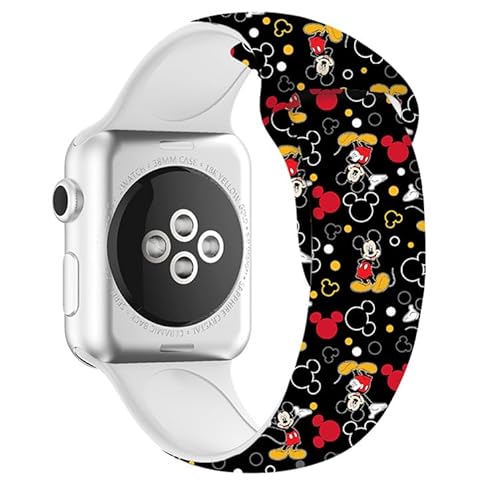 Cartoon Sports Band Compatible With Apple Watch Band 38Mm 40Mm 41Mm 42Mm 44Mm 45Mm For Women Men, Cute Silicone Smartwatch Band For Series 8 7 Se 6 5 4 3 2 1 #TOP3