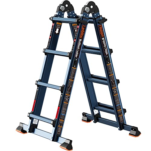 Image of LANBITOU Ladder A Frame Extension 14Ft Multi Position for Home 330lbs