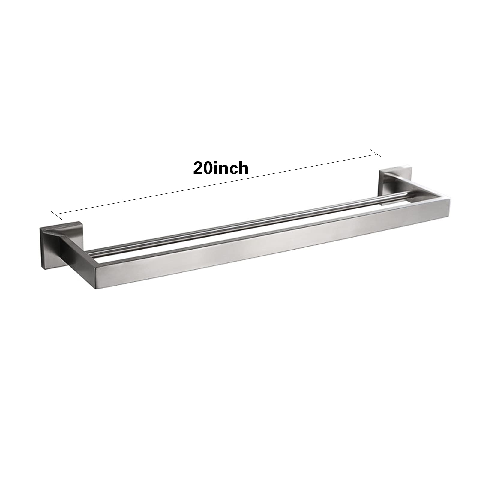 Portasciugamani da 23 Pollici Portasciugamani da Bagno a Parete con Doppio portasciugamani, portasciugamani a Parete in Acciaio Inox SUS304 portasciugamani da Bagno Nero Opaco (E)