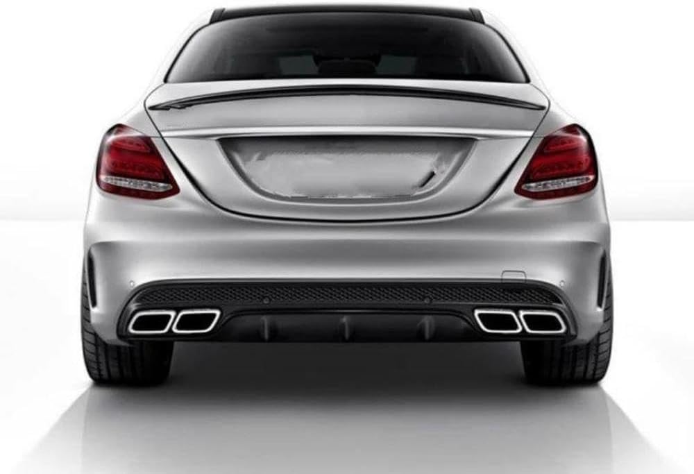 Spare Parts Carbon Fiber Glossy/Matte Black AMG Exhaust Tips Muffler Pipe For C63 W205 C200 C300 C260 C180 2015-2018 Year(Black)