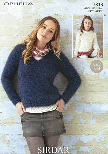 Sirdar Ladies & Girls Sweaters Ophelia Knitting Pattern 7313 Chunky