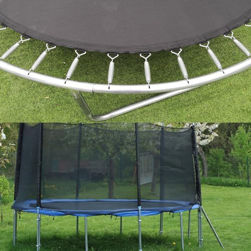 Alfombrilla de repuesto para cama elástica con trabillas de gancho y herramienta de resorte para una fácil instalación y mantenimiento, resistente a la intemperie para todas las edades