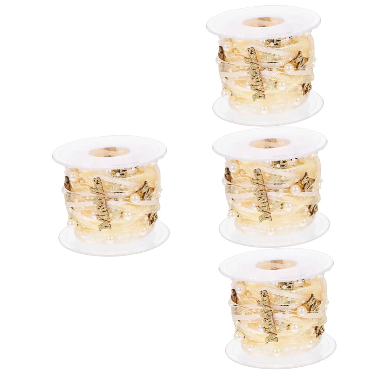 Uonlytech 4 Rollen Hochzeitsdekorationsband Satinbänder Hochzeit Braut- Wickelband Stoffbänder Burgund Hochzeitsdekorationen Herstellung Bogen Bänder Für Handwerk Groß Golden Polyester