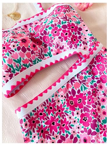 GORGLITTER Girl's One Piece Swimsuit Floral Cutout Bathing Suit Boho Swimwear4