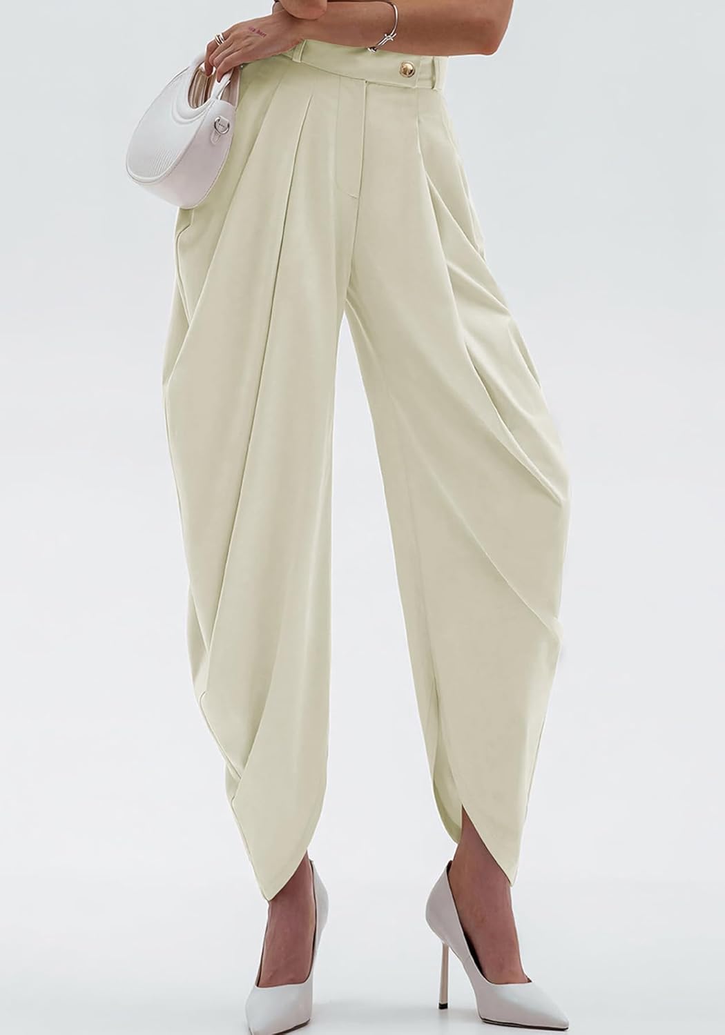 Unybwonn Women's Dress Slacks Pants Casual Pleated Business Work Pants Wide Leg High Waisted Palazzo Pants Trousers - Image 2