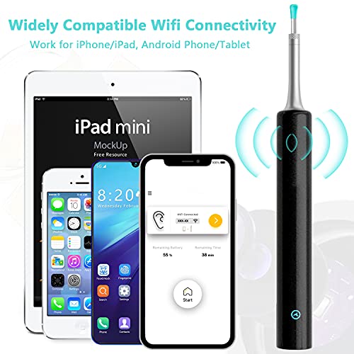 Viajero C3 Ear Wax Removal Cleaner Tool, 2021 Latest Upgraded Earwax Remover Cleaning Kit with 1080P FHD Camera, 6 LED Lights, IP67 Waterproof Otoscope, for iPhone iPad Android Smart Phones