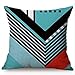 QIANGST Colorido Memphis Funda de cojín geométrico Nordic Abstract Triangle Line Throw Pillow Cover Linen Car Sofa Decoración Funda de Almohada 45x45cm A
