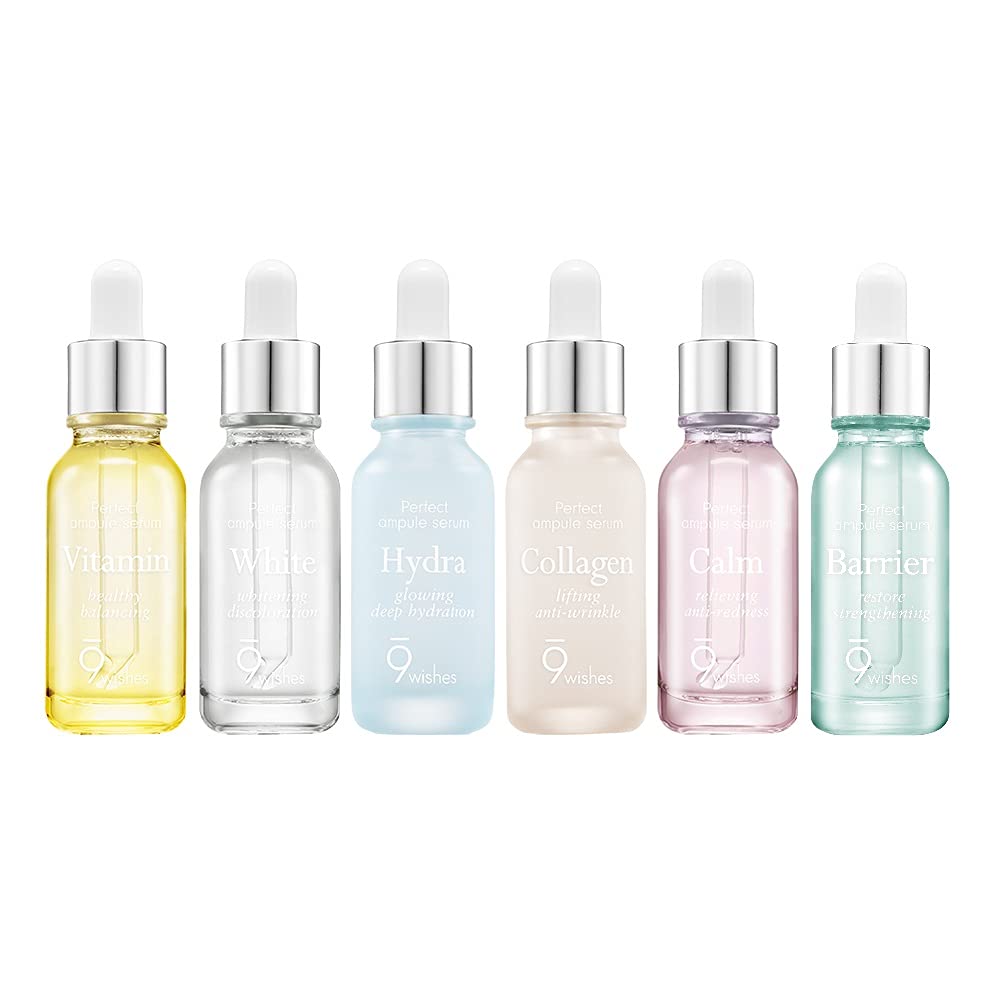 [9wishes] Ampule Serum 6-Pack for face 6EA Set - Vitamin, Hydration, White, Collagen, Calm, Barrier 