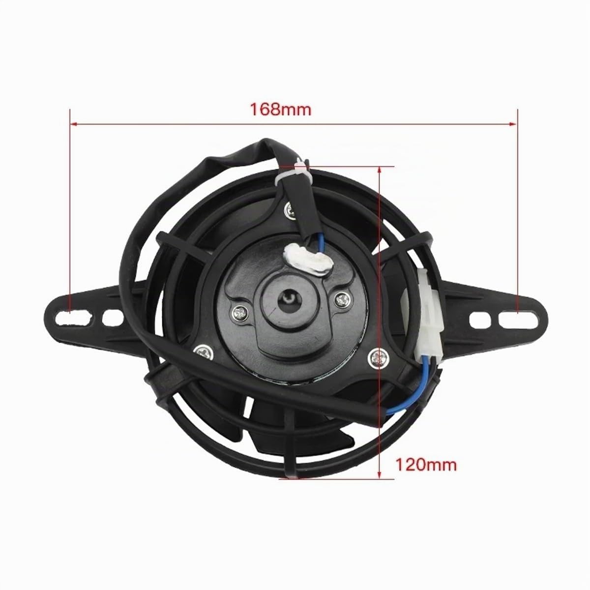 Ludom Ventilateur de radiateur de moto en plastique mince, à pousser ou tirer, refroidisseur d'huile/d'eau électrique pour quad/VTT 150cc, 200cc et 250cc.