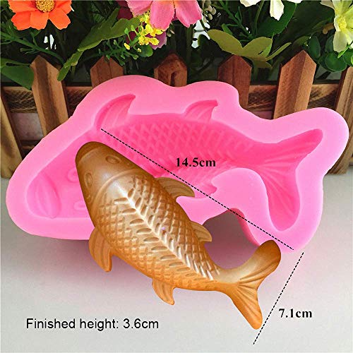 MoldFun 3D Koi Fish Cake Fondant Mold, Silicone, Rectangular Prism, Pink, 5.7"x2.8"x1.4", 720 ml, Cake Decorating Tool by MoldFun - Image 3