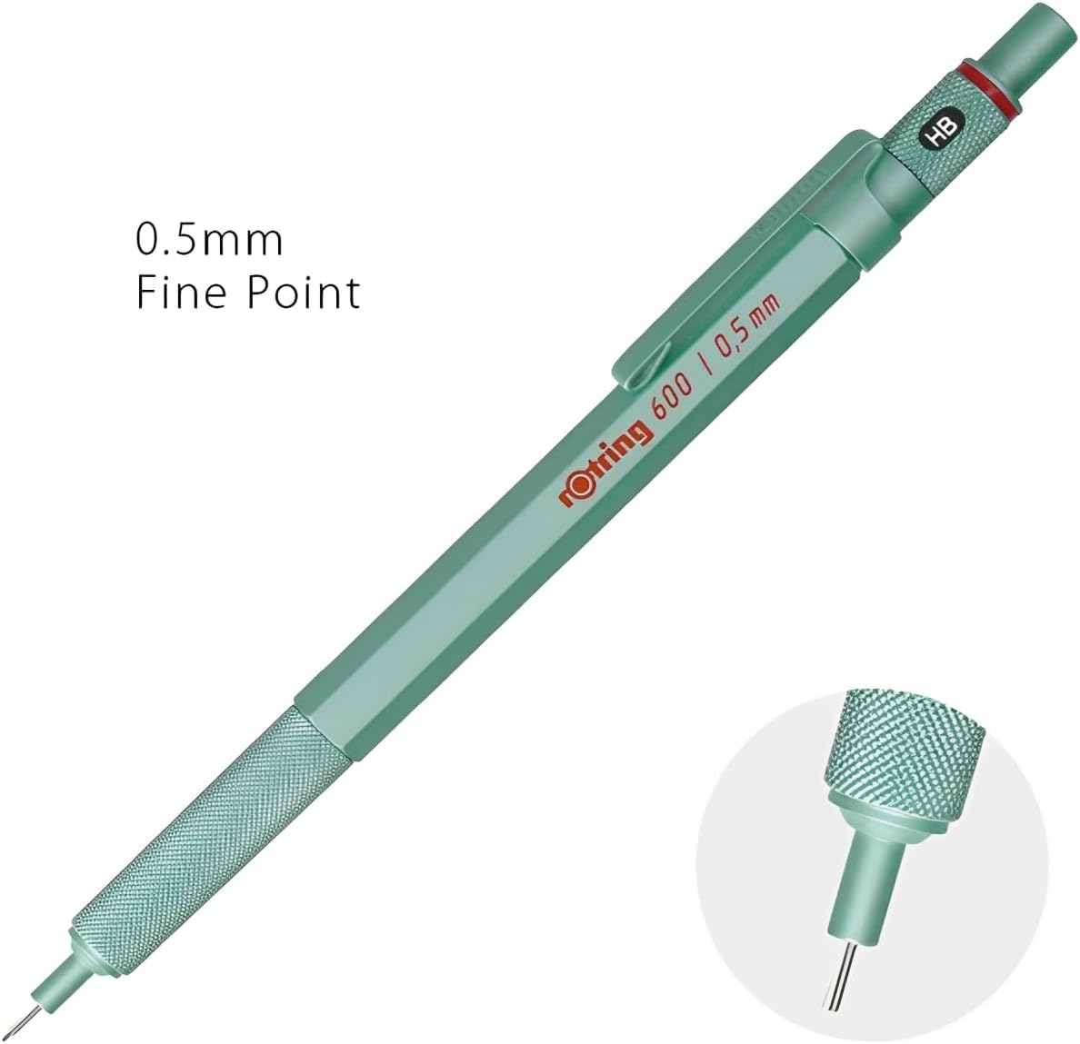 Rotring 600 Mechanical Pencil 2159704, Limited Edition Mint, 0.5mm, Full Metal Body, Mechanical Pencil