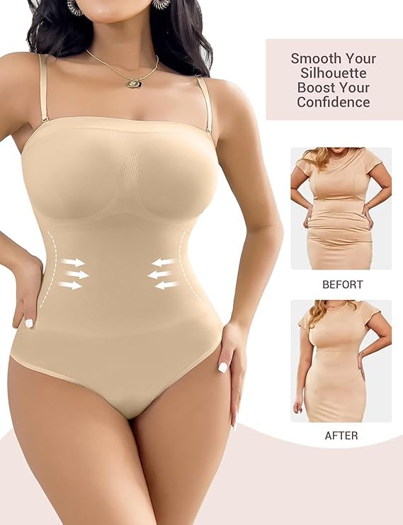 Image of ALYNE Strapless Shapewear Bodysuit for Women | Tummy Control Full Body Shapers | Seamless Snatched Bodysuit for Under Dresses