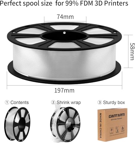 Image of GIANTARM PLA 3D Printer Filament 1.75mm Brown, Dimensional Accuracy + /-0.03mm, 1kg (2.2lbs), 1080 Feet (330m) per Roll, Vacuum Packaging, Toughness Enhanced, Fit for Most 3D FDM Printer