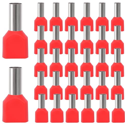 FASBET Juego de 100 Férulas Gemelas de 10 mm², 2 Casquillos Dobles, Set de Férulas (100 Piezas)