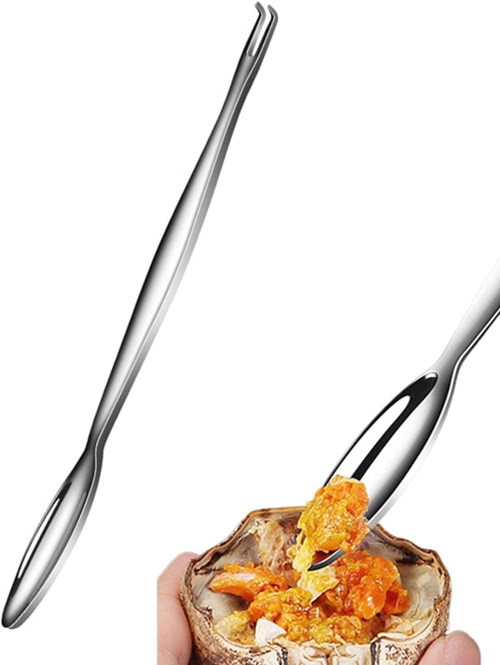 Amazon.co.jp: Fiegcit 3個セット カニスプーン フォーク エビ カニ