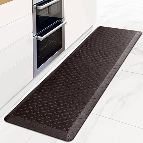 Image of HappyTrends Kitchen Floor Mat - 4 /5 Inch Thick Anti-Fatigue Kitchen Rug,Waterproof Non-Slip Kitchen Mats and Rugs Heavy Duty Ergonomic Comfort Rug for Kitchen,Office,Sink(17.3 inch x 60 inch, Chocolate)
