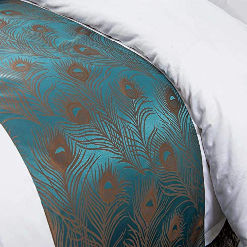 OSVINO Bettläufer Bed Runner Jacquard-Serie Polyester Luxus elegant für Zimmer, Grün 180 x 50cm für 120cm Bett - Image 3