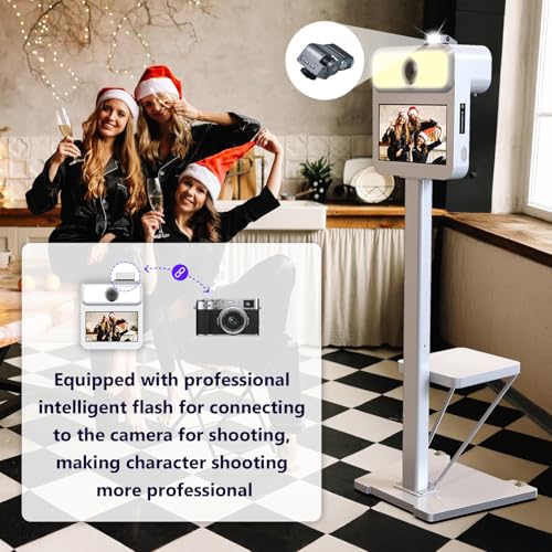 Image of MWE Magic Mirror Photo Booth Touch Screen with Printer and DSLR Camera,Mirror Video Booth with Software APP Remote Control (16in+Printer)