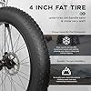 Outroad Fat Tire Mountain Bike with 26 inch Wheels, 21 Speed with High Carbon Steel Frame, Double Disc Brake and Front Suspension Anti-Slip Bikes, White #4