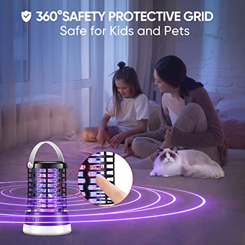 Bug Zapper For Indoor Outdoor,Electric Mosquito Killer Lamp With 3 Light Modes,Usb Rechargeable Mosquito Zapper Fly Trap For Home Backyard Patio Camping And Hiking #TOP3