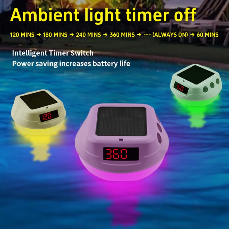 Energía solar para exteriores Termómetro flotante para piscina Sensor de agua Medidor de temperatura del agua con pantalla LED Piscina tubular impermeable GRB Luz LED (Blanco)
