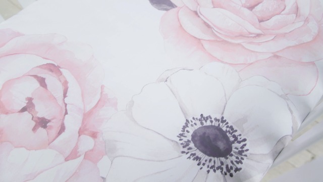 Vinilos decorativos flores acuarela rosa/blanco 67x22.5 in miniatura 4