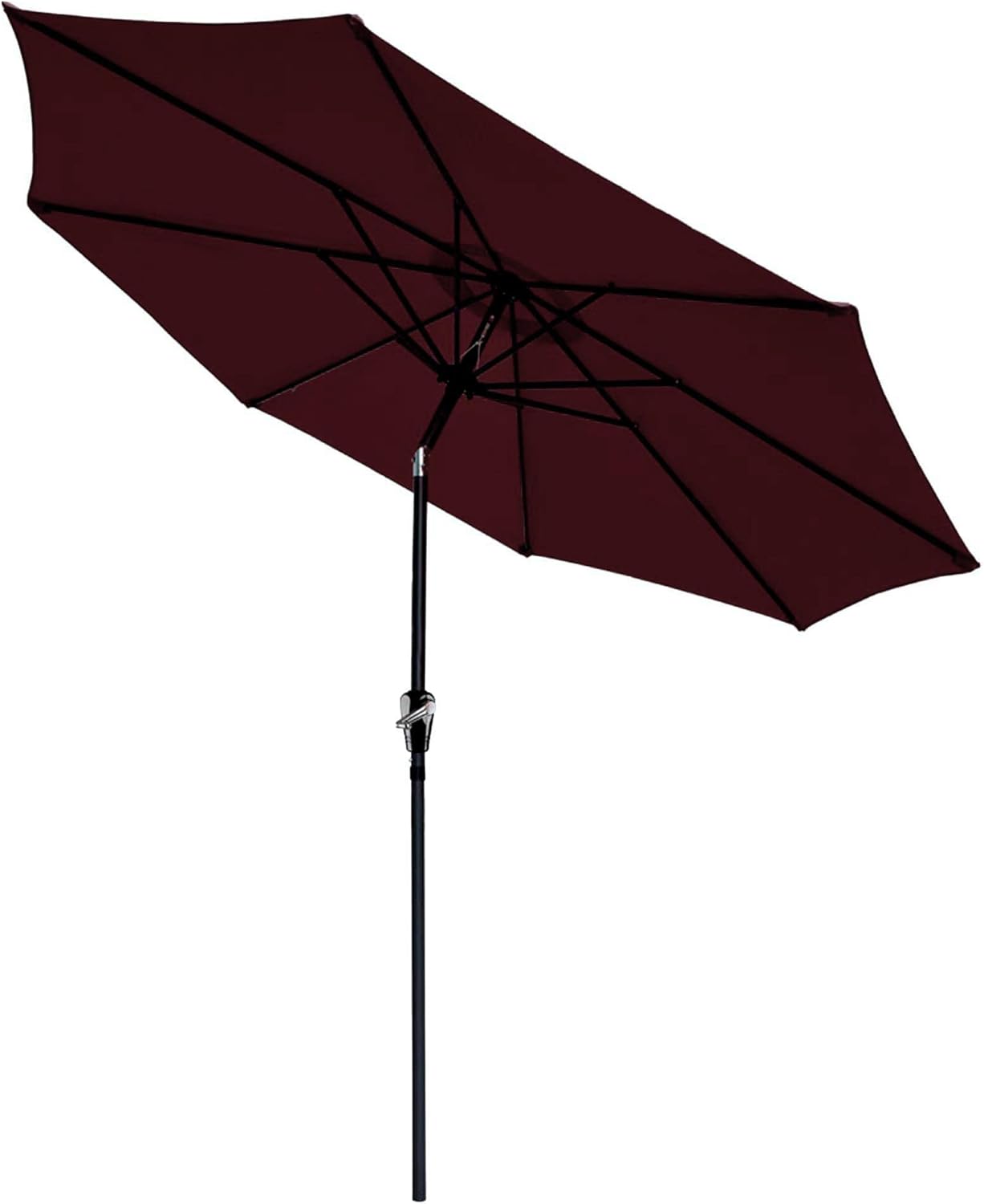 Yescom 9ft UV30+ Aluminum Outdoor Patio Umbrella with Crank & Tilt 8 Ribs Air-vented for Garden Yard Pool Deck wine