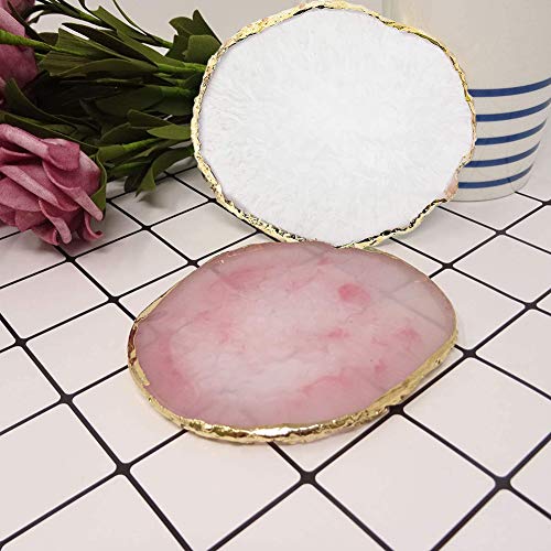 Harz Nail Art Palette, FANDE 2 Stück Gel Polish Halter, Farbmischung Pigment Platte, Palette mit Goldrand für Nagel DIY… – Bild 8